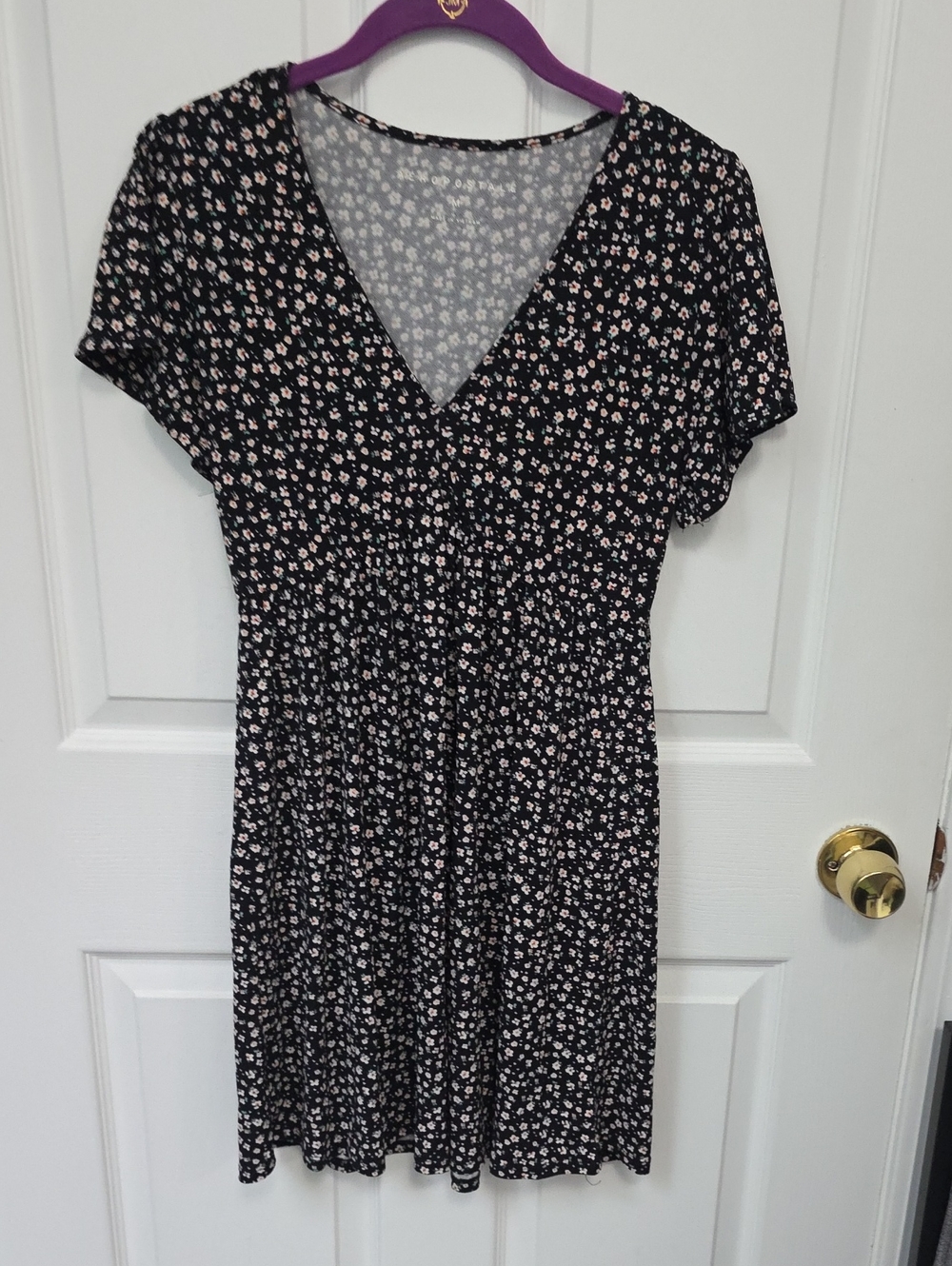 Aeropostale Black Mini Dress with Pink Floral Print